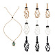 Fashewelry 9Pcs 9 Style Adjustable Braided Waxed Polyester Cord Macrame Pouch Necklace Making NJEW-FW0001-04-1