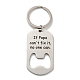 Cadeau de fête des pères 201 ovale en acier inoxydable avec porte-clés décapsuleur mot KEYC-E040-02P-01-1