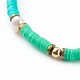 Bracelets extensibles en perles heishi en pâte polymère BJEW-JB06145-03-3