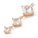 Подвески из прозрачного стекла с инкрустацией из латуни KK-S388-08G-2