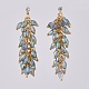 Electroplate Glass Cluster Beads Dangle Stud Earrings EJEW-JE03824-2