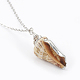 Electroplate Spiral Shell Pendant Necklaces NJEW-JN02281-4
