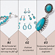 Anattasoul 6 paires 6 style synthétique turquoise larme et arc fleur boucles d'oreilles pendantes EJEW-AN0001-10-3