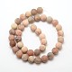 Natural Sunstone Frosted Round Bead Strands G-O039-07-10mm-2