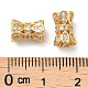 Brass Micro Pave Cubic Zirconia Beads KK-P239-32G-3