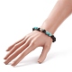 Bracelet extensible en pierre de lave naturelle et turquoise verte synthétique (teinte) avec perles en alliage BJEW-TA00147-04-3