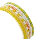 Set di braccialetti elasticizzati con perline di ottone e semi di vetro da 6 pezzo BJEW-JB09538-04-5
