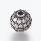 Perles de zircone cubique micro pave en Laiton ZIRC-E134-8mm-04-2