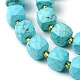 Brins de perles bleu turquoise synthétiques G-Q010-A13-01-4