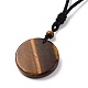 Collier pendentif nœud de marin de pierres précieuses mélangées naturelles réglable avec cordon en nylon pour les femmes NJEW-L171-02-5