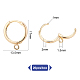 BENECREAT Brass Huggie Hoop Earring Findings KK-BC0001-27G-2