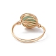 Плоское круглое кольцо на палец из натуральных и синтетических смешанных драгоценных камней RJEW-JR00564-5