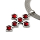 304 colliers pendentif croix en verre en acier inoxydable NJEW-G115-02P-2