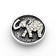 Flat Round with Elephant Zinc Alloy Enamel Jewelry Snap Buttons SNAP-N010-34-NR-1