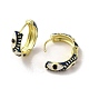 Серьги-кольца из латуни с покрытием из настоящего 18-каратного золота «конский глаз» EJEW-Q797-07G-06-2