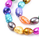 Perle di perle d'acqua dolce coltivate naturali tinte X-PEAR-R007-5-6mm-2