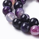 Natural Striped Agate/Banded Agate Beads Strands G-G582-8mm-52-3