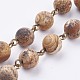 Frosted Natural Picture Jasper Handmade Beaded Chains AJEW-JB00315-02-1