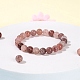 100pcs 8mm perles rondes de quartz fraise naturelle DIY-LS0002-51-6