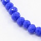 Opaque Solid Color Crystal Glass Faceted Rondelle Beads Strands GLAA-F025-A-2