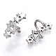 Brass Micro Pave Clear Cubic Zirconia Cuff Earrings EJEW-R114-020P-NF-3