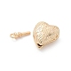 Латунь сердце коробка застежками KK-U052-29G-3