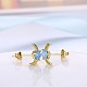 Romantic Brass Opalite Stud Earrings EJEW-BB20380-3