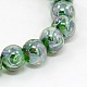 Pearlized Lampwork Inner Flower Round Beads Strands LAMP-O004-A03-2