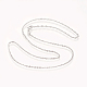ロジウムメッキ 925 スターリングシルバー ロープ チェーン ネックレス  スプリングリングの留め金と  プラチナ  17.7インチ（45cm） STER-L059-17P-2