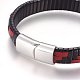Braided Leather Cord Bracelets BJEW-F349-08P-01-3