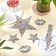 FINGERINSPIRE 8Pcs 5 Style Rhinestone Patches Iron/Sew on Crystals Appliques Shinny Lips/Star/Lightning Shaped Rhinestone Appliques Decorative Accessories for DIY Craft Clothing Repair DIY-FG0002-34-6