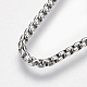 304 Stainless Steel Box chain Necklaces NJEW-F242-13P-D-2