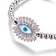 Bracelets tressés réglables en 304 acier inoxydable avec perles BJEW-L655-014-3