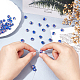 Beebeecraft 50Pcs 8mm Lampwork Glass Beads Gold Sand Lampwork Round Loose Spacer Beads Flower Inlaid Spacer Beads for Bracelet Necklace Rosary Making(Blue) LAMP-BBC0001-02A-3