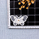 レース刺繍縫製繊維  DIYアクセサリー  蝶  ホワイト  40x70mm DIY-WH0122-13-1