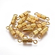 真鍮製ネジ式クラスプ  チューブ  ゴールドカラー  14mm  穴：1.8mm  クラスプ：7x3mm KK-TAC0002-68A-G-2