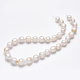 Fili di perle di keshi di perle barocche naturali PEAR-Q007-16-4
