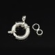 925 cierres de anillo de resorte de plata de ley STER-L014C-08-2
