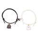 2 pièces ensemble de bracelets à breloques fantôme en alliage d'émail de 2 couleurs BJEW-TA00307-1
