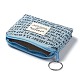 単語模様の布のようなバッグ  小銭入れ  ハンドルリング付き  ミックスカラー  9x12x0.95cm ABAG-C005-03-4