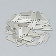 925スターリングシルバーチェーンのタブ  オーバル  銀  10x3x0.5mm  穴：1mm STER-T002-250S-1