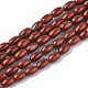 Rosso naturale perline di diaspro fili G-S364-016-1