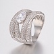Brass Micro Pave Cubic Zirconia Finger Rings RJEW-H122-22P-18mm-2