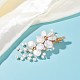 Ramillete de boda broche de perlas keshi naturales JEWB-BR00061-01-4
