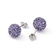 Gifts for Her Valentines Day 925 Sterling Silver Austrian Crystal Rhinestone Ball Stud Earrings for Girl Q286H221-2