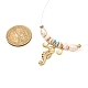 Halskette mit Seepferdchen- und Muschelanhänger für Teenager-Mädchen NJEW-JN03716-4