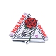 バレンタインデーの不透明アクリルパーツ  バラを持つ骸骨の手  三角形  32x35.5x2.5mm  穴：1.8mm OACR-P025-B01-1