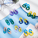 Anattasoul 8 paio di orecchini pendenti ovali in acrilico twist in 8 colori da donna EJEW-AN0004-07-7