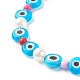 Böser Blick handgefertigte Bunte Malerei-Perlenarmbänder für Frauen BJEW-JB07761-4