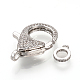Brass Micro Pave Cubic Zirconia Lobster Claw Clasps ZIRC-S058-13P-2